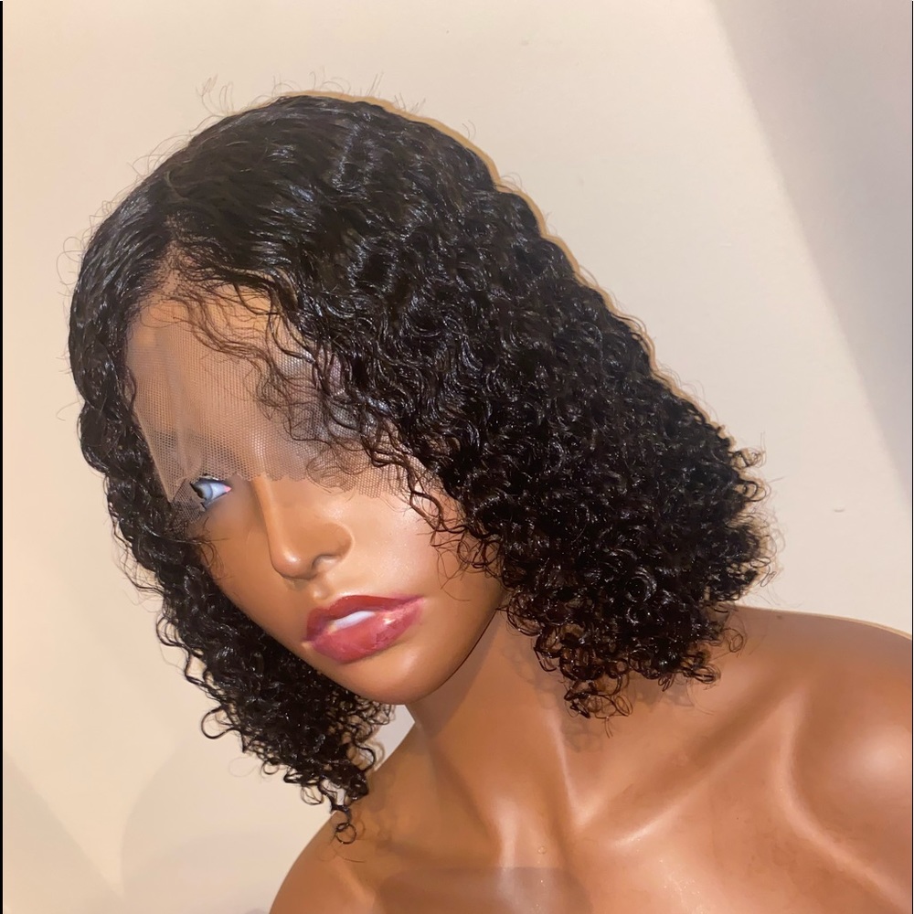 Short 12” inch kinky curl 13x4 frontal Wig